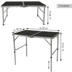 AMANKA 90x60 Anthrazit Alu Campingtisch Mit 2 Hockern -Thule Verkaufsgeschäft 05bf8ed333ab7ad0