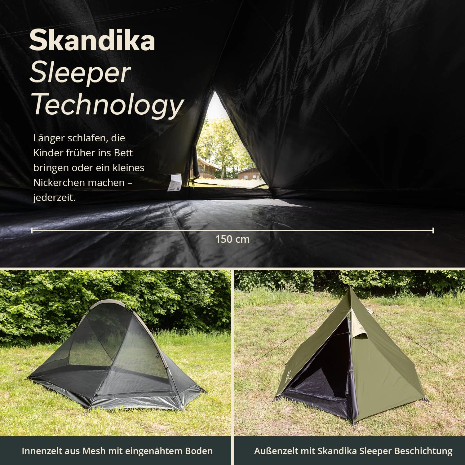 Skandika Hemus 2 Sleeper Trekkingzelt - Dunkler Schlafkabine 3 Skandika Hemus 2 Sleeper Trekkingzelt - Dunkler Schlafkabine – Bild 2