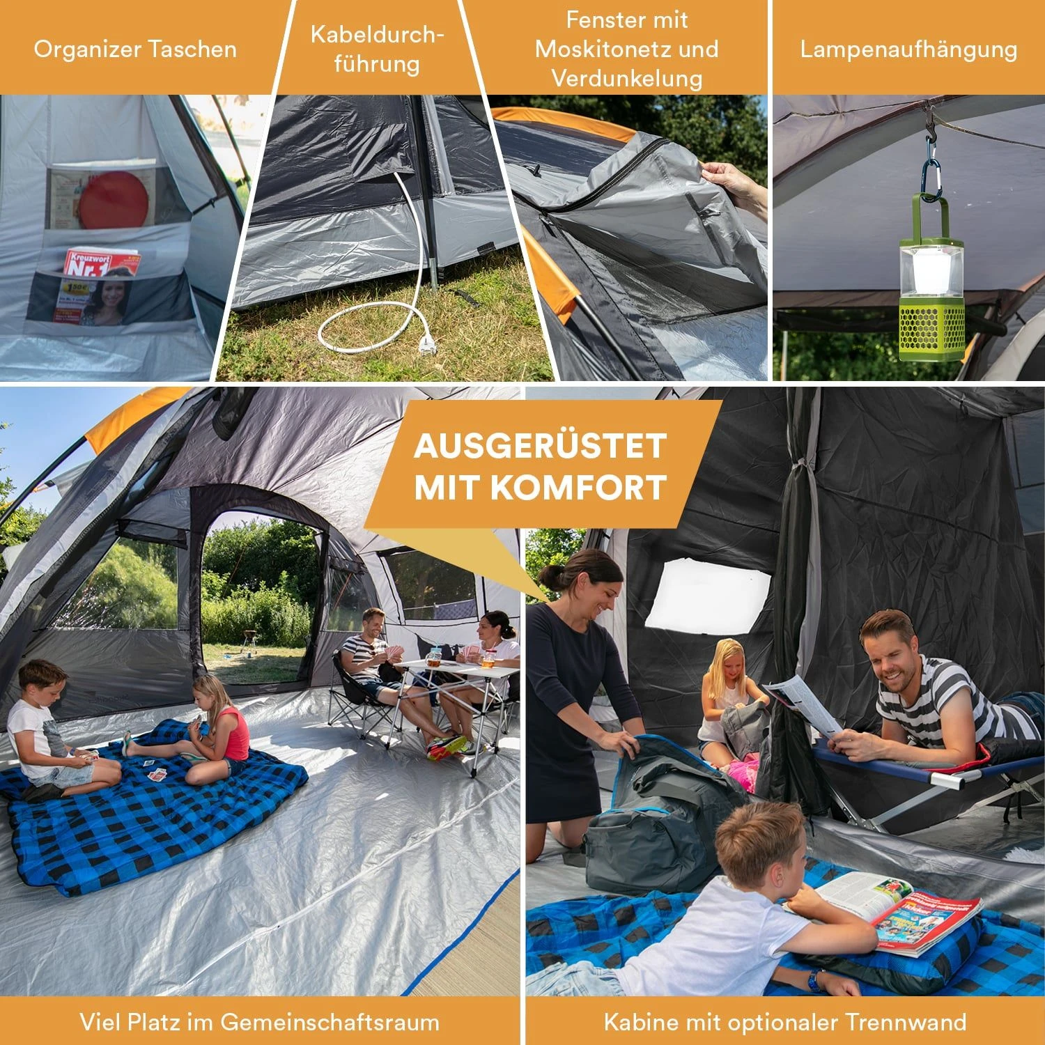 Skandika Gotland 6 Schwarze Tunnelzelt 6 Skandika Gotland 6 Schwarze Tunnelzelt – Bild 4