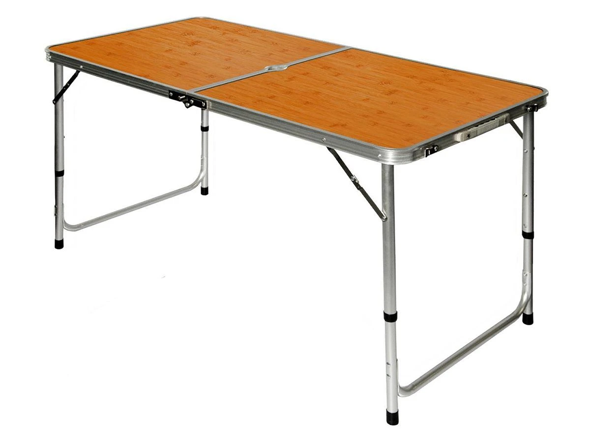 AMANKA 120x60 Bambus-Optik Aluminium Campingtisch 3 AMANKA 120x60 Bambus-Optik Aluminium Campingtisch