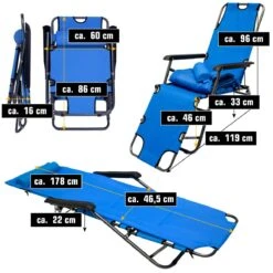 AMANKA 180 X 60 Verstellbarer Relaxstuhl - Blue -Thule Verkaufsgeschäft 623c87d945a7d7.78031180