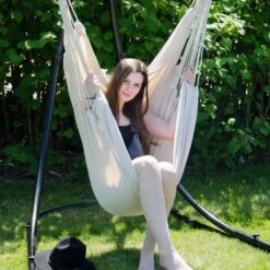 AMANKA 185 X 130 XXL Hängestuhl - Beige -Thule Verkaufsgeschäft 623c8e9bc7b805.35893713