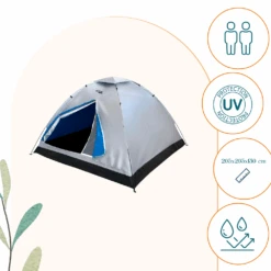 HIXA Aktive 2 Personen Kuppelzelt Grau -Thule Verkaufsgeschäft 643688432f0758.88802234