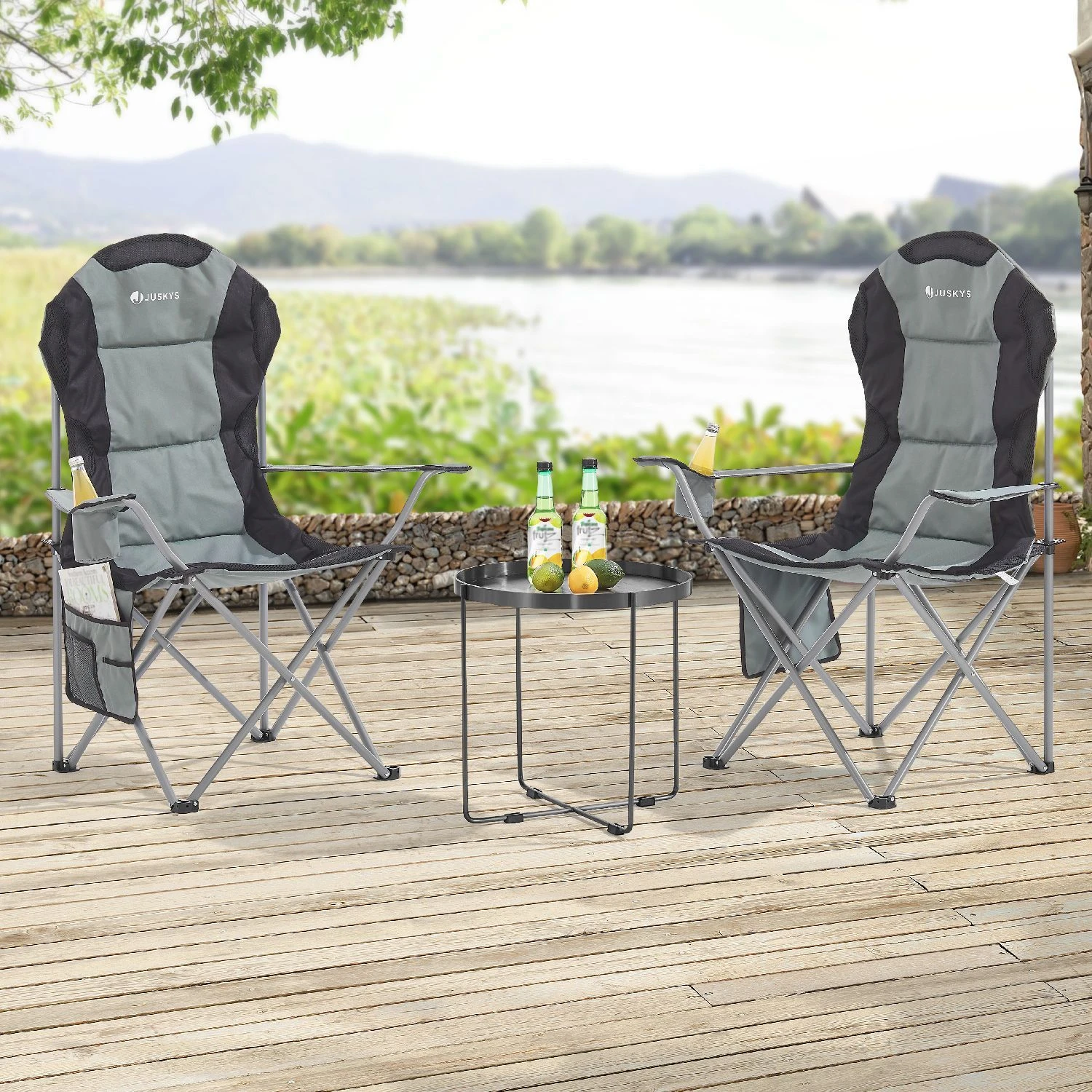 Juskys Lido Faltstuhl - Grey 4 Juskys Lido Faltstuhl - Grey – Bild 2
