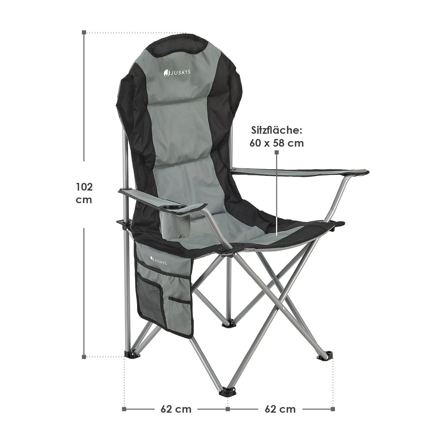 Juskys Lido Faltstuhl - Grey 8 Juskys Lido Faltstuhl - Grey – Bild 6