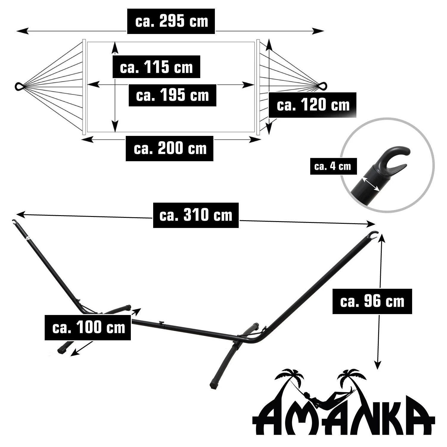 AMANKA 200 X 120 Cm Hängematte Mit Gestell - Brown 7 AMANKA 200 X 120 Cm Hängematte Mit Gestell - Brown – Bild 5