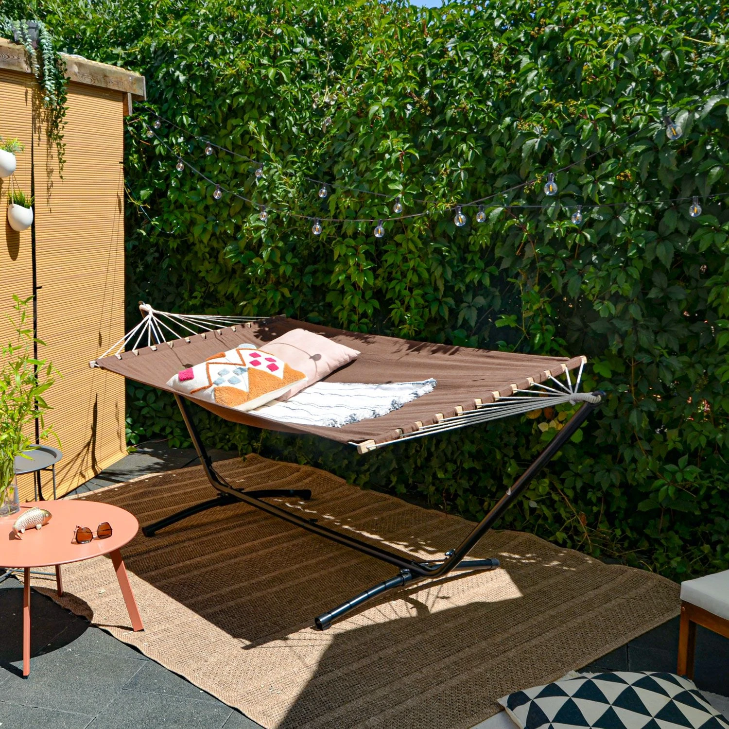 AMANKA 200 X 120 Cm Hängematte Mit Gestell - Brown 4 AMANKA 200 X 120 Cm Hängematte Mit Gestell - Brown – Bild 2