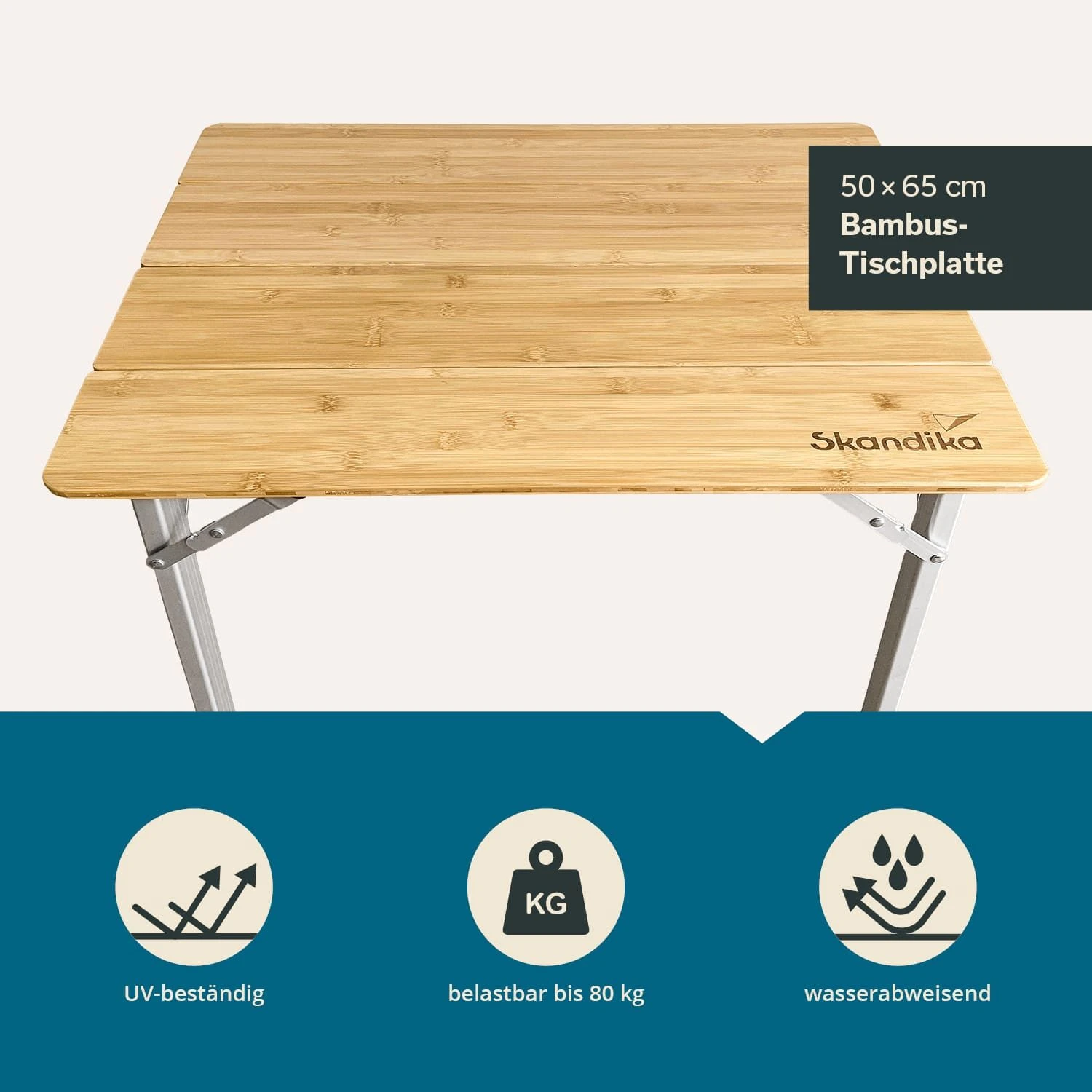 Skandika Tolja 65 X 50 Bambus Falttisch 4 Skandika Tolja 65 X 50 Bambus Falttisch – Bild 2
