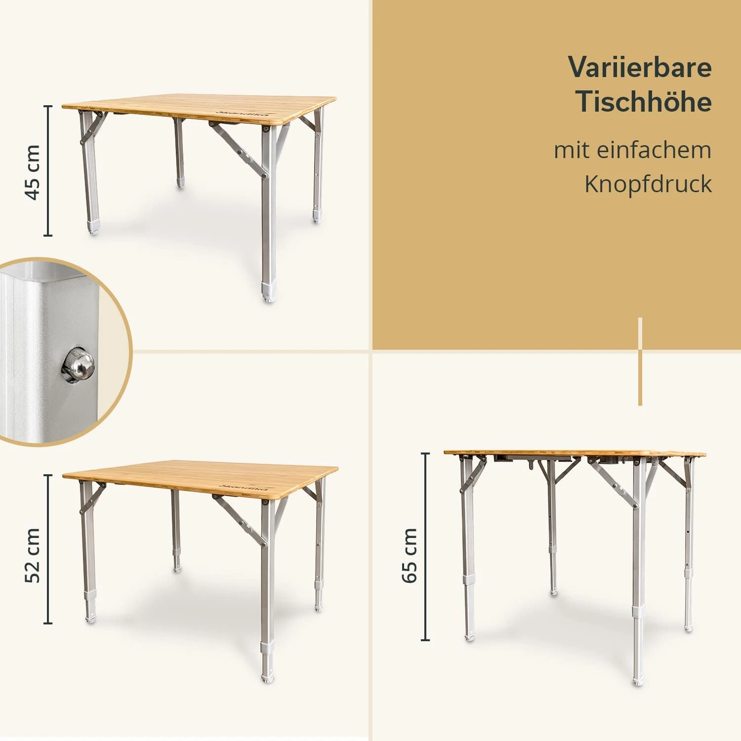 Skandika Tolja 65 X 50 Bambus Falttisch 5 Skandika Tolja 65 X 50 Bambus Falttisch – Bild 3