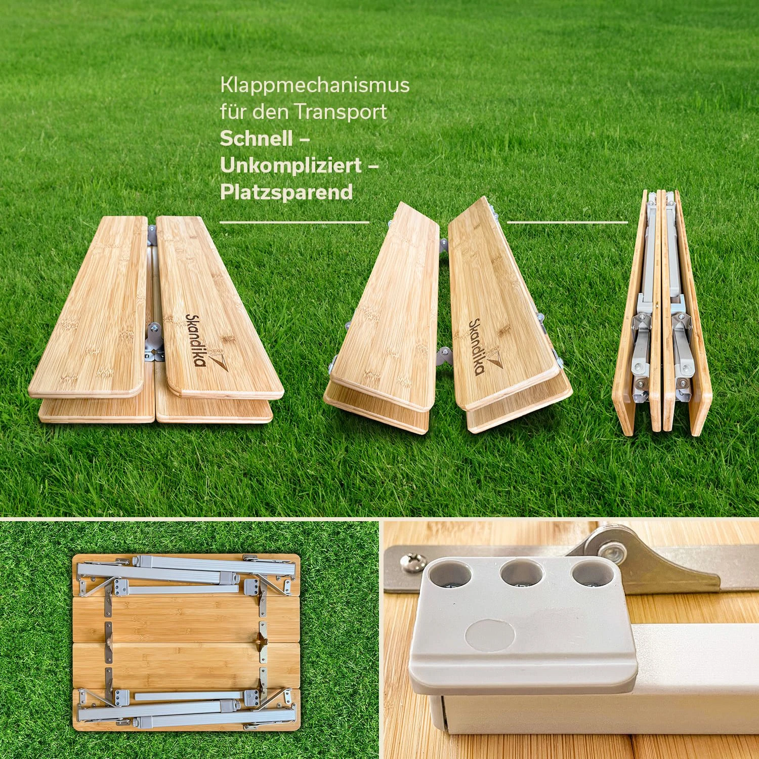 Skandika Tolja 65 X 50 Bambus Falttisch 7 Skandika Tolja 65 X 50 Bambus Falttisch – Bild 5