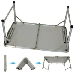 AMANKA 90x60 Anthrazit Alu Campingtisch Mit 2 Hockern -Thule Verkaufsgeschäft 99d807affe0fda95