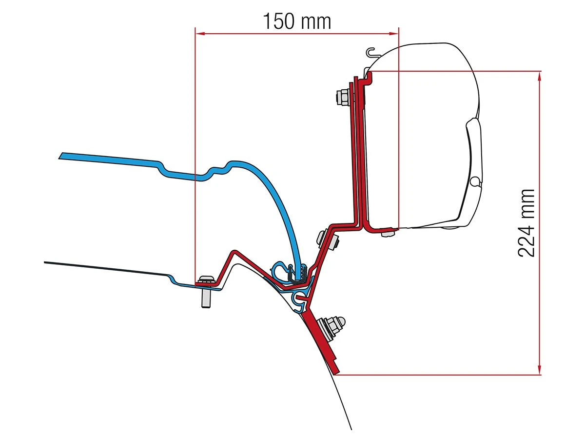 Fiamma F45/F43/F35 Adapter V Class Marco Polo 3 Fiamma F45/F43/F35 Adapter V Class Marco Polo