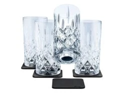 Silwy 4er-Set Magnetische Longdrink Kristallgläser