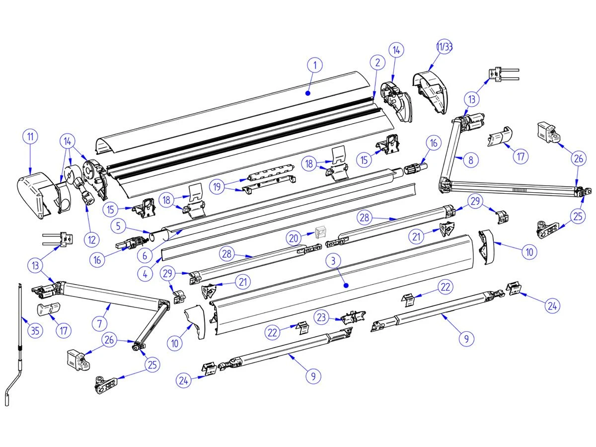 Thule Omnistor Set Endplatte Und Kurbelwerk 6300 Aluminium 4 Thule Omnistor Set Endplatte Und Kurbelwerk 6300 Aluminium – Bild 2