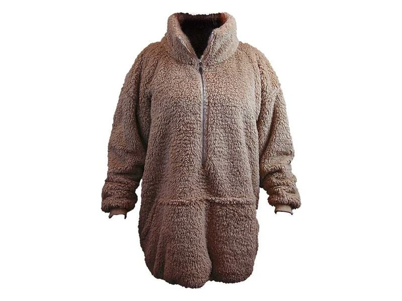 Unique Living Willow Long Oversized Hoodie - Taupe 3 Unique Living Willow Long Oversized Hoodie - Taupe